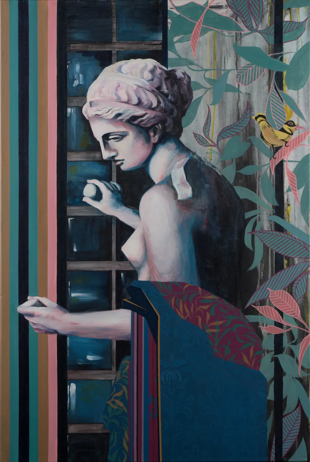 Venus & Oriole, acrylic on canvas, 2024